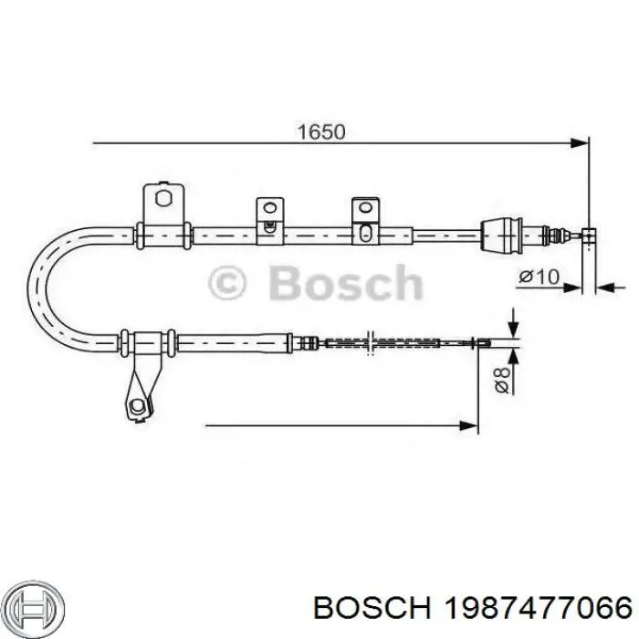 1987477066 Bosch cable de freno de mano trasero izquierdo