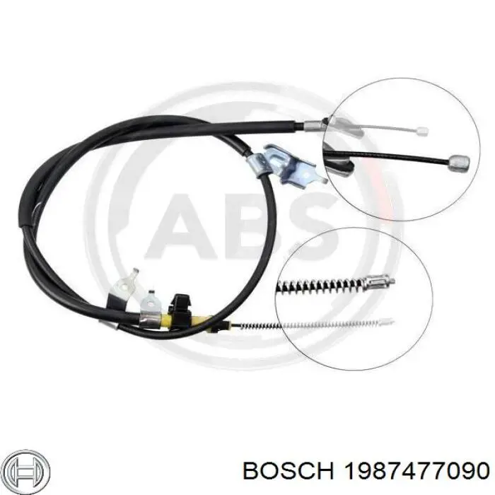 1987477090 Bosch cable de freno de mano trasero derecho