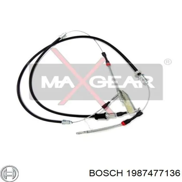 1987477136 Bosch cable de freno de mano trasero derecho/izquierdo