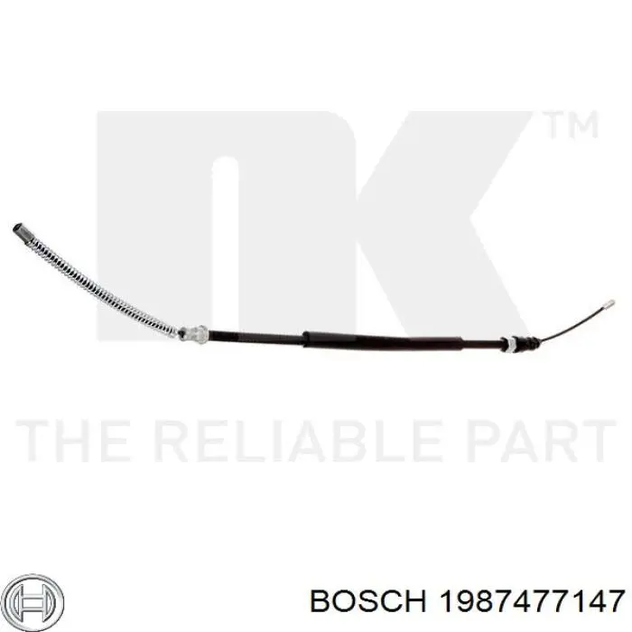 1987477147 Bosch cable de freno de mano trasero derecho