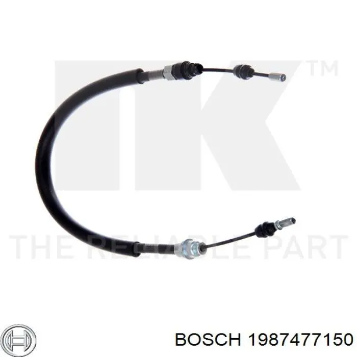 1987477150 Bosch cable de freno de mano trasero derecho