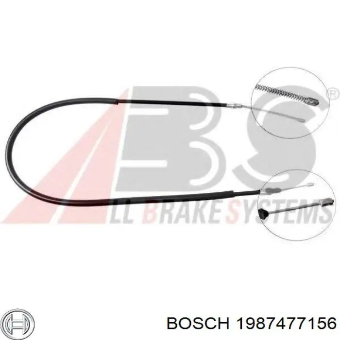 1987477156 Bosch cable de freno de mano trasero derecho/izquierdo