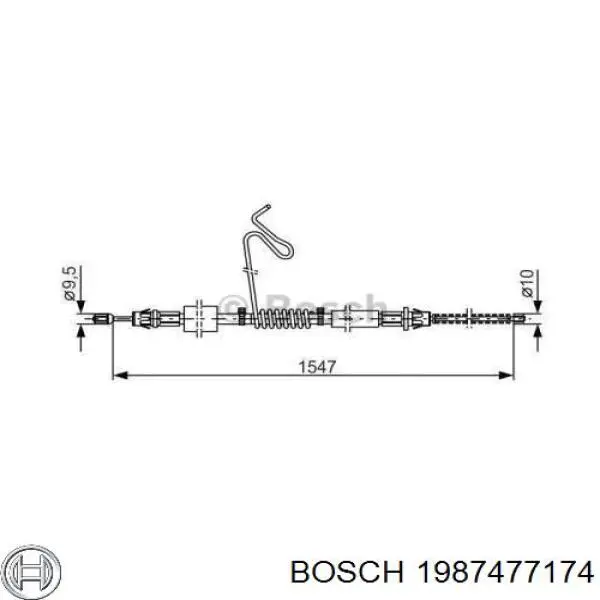 1987477174 Bosch cable de freno de mano trasero izquierdo