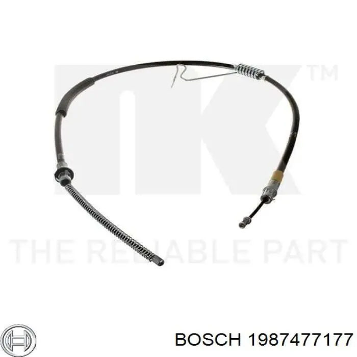 1987477177 Bosch cable de freno de mano trasero derecho