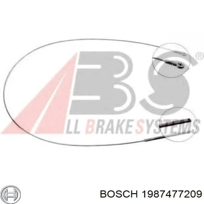 1987477209 Bosch cable de freno de mano delantero