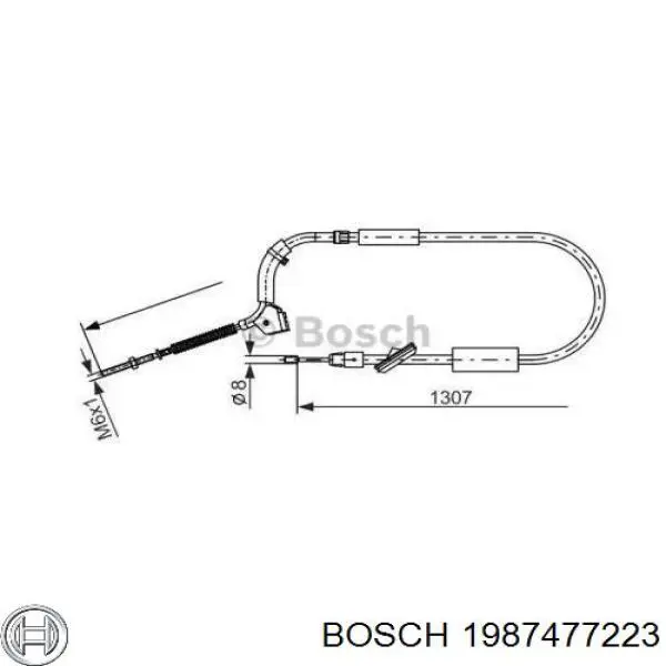 1987477223 Bosch cable de freno de mano delantero