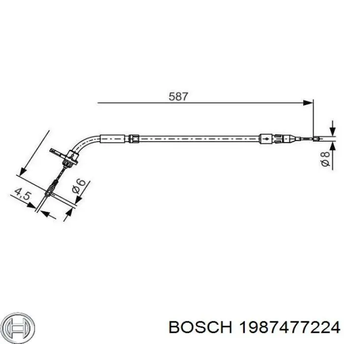 Cable de freno de mano trasero izquierdo para Mercedes A (W169)