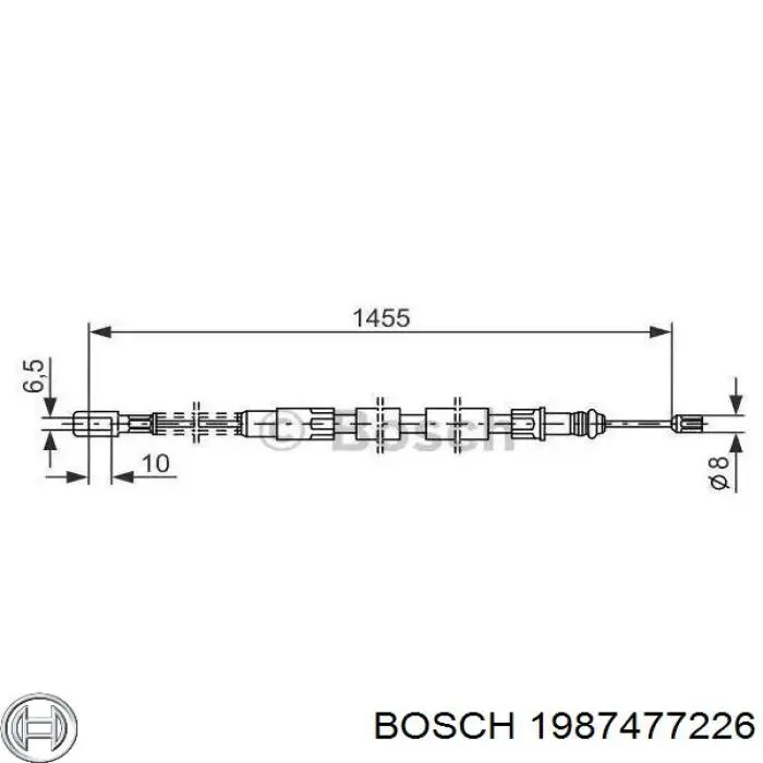 Cable de freno de mano delantero BOSCH 1987477226