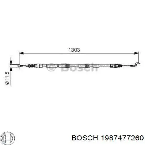 Comprar 1987477260 Bosch Cable de freno de mano trasero derecho/izquierdo
