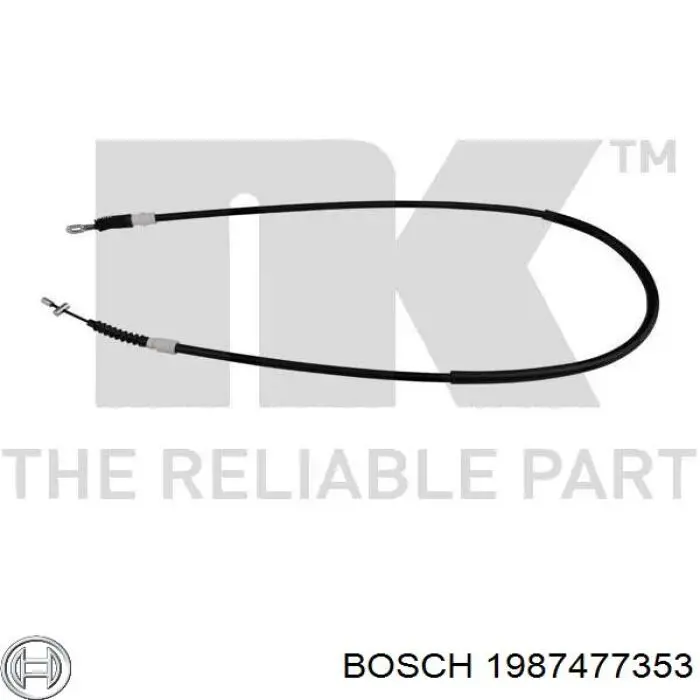 1987477353 Bosch cable de freno de mano trasero derecho/izquierdo
