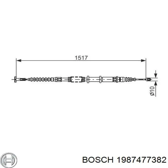 8AS355660031 HELLA cable de freno de mano trasero derecho