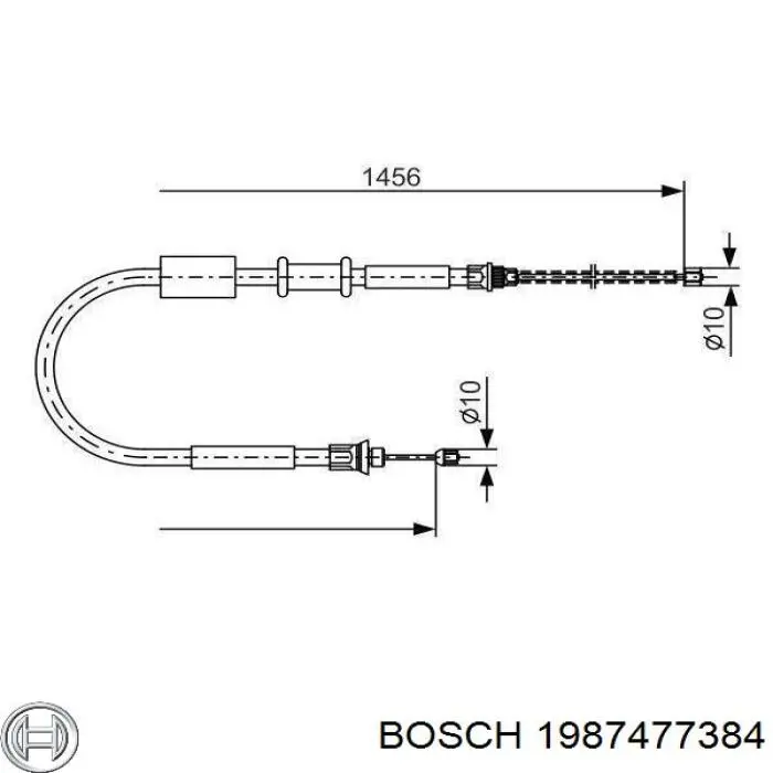 1987477384 Bosch cable de freno de mano trasero izquierdo