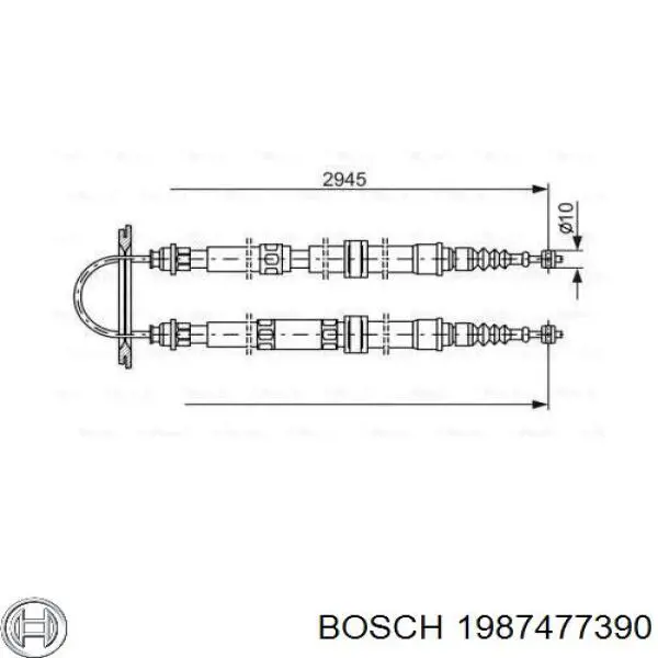 BKB1877 Borg&beck cable de freno de mano trasero derecho/izquierdo