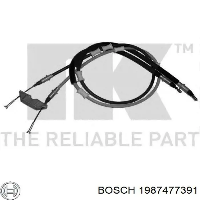 1987477391 Bosch cable de freno de mano trasero derecho/izquierdo
