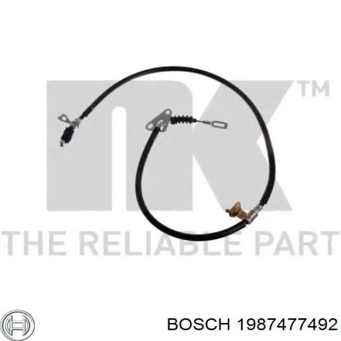 1987477492 Bosch cable de freno de mano trasero derecho