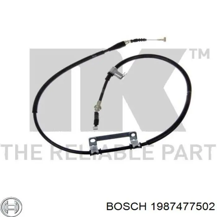 1987477502 Bosch cable de freno de mano trasero izquierdo