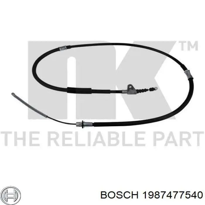 1987477540 Bosch cable de freno de mano trasero derecho