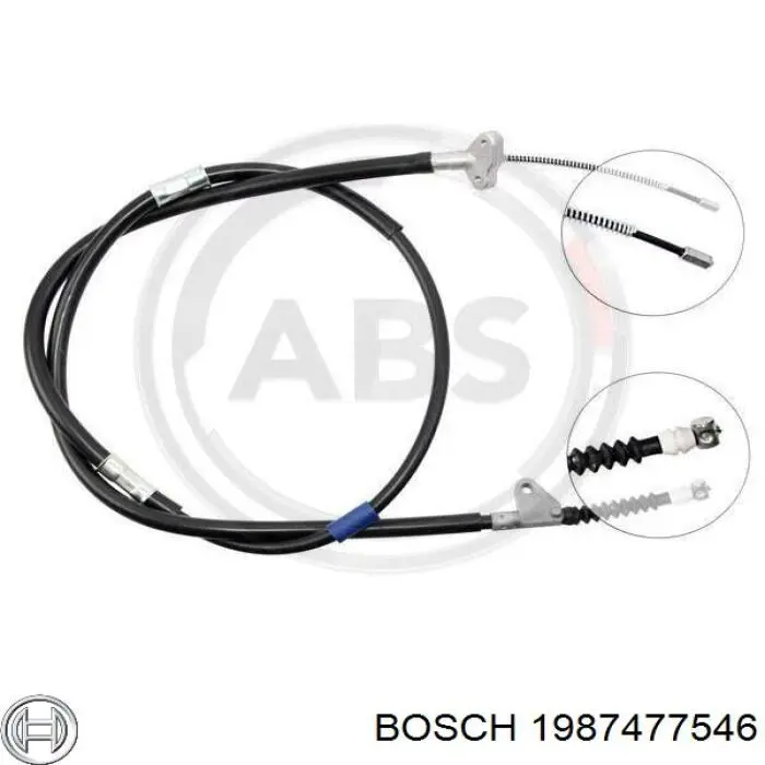 1987477546 Bosch cable de freno de mano trasero izquierdo