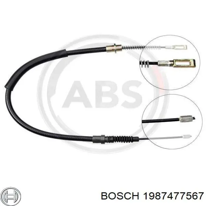 1987477567 Bosch cable de freno de mano trasero derecho