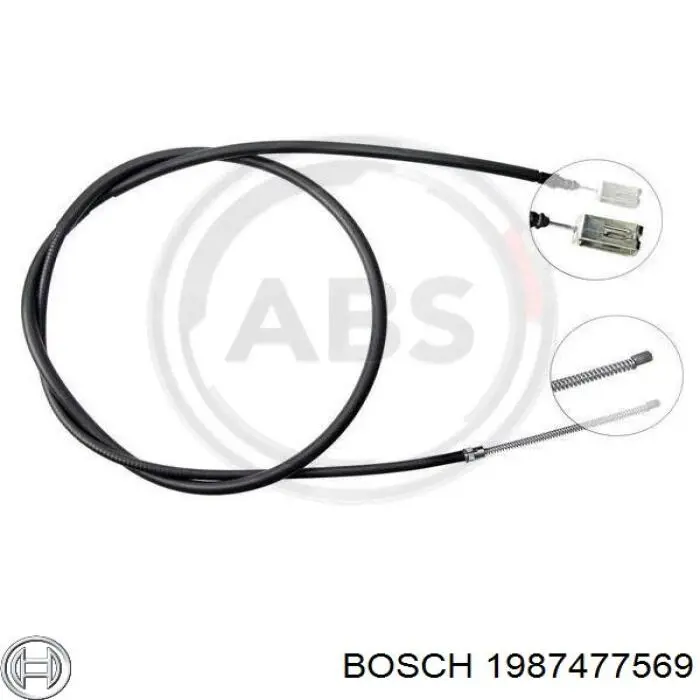 1987477569 Bosch cable de freno de mano trasero derecho