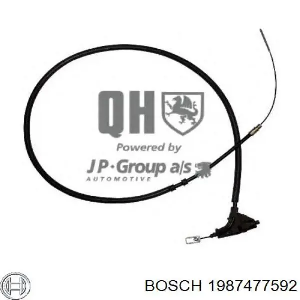 1987477592 Bosch cable de freno de mano delantero