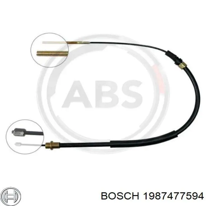 1987477594 Bosch cable de freno de mano trasero derecho