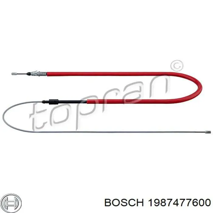 1987477600 Bosch cable de freno de mano trasero derecho/izquierdo