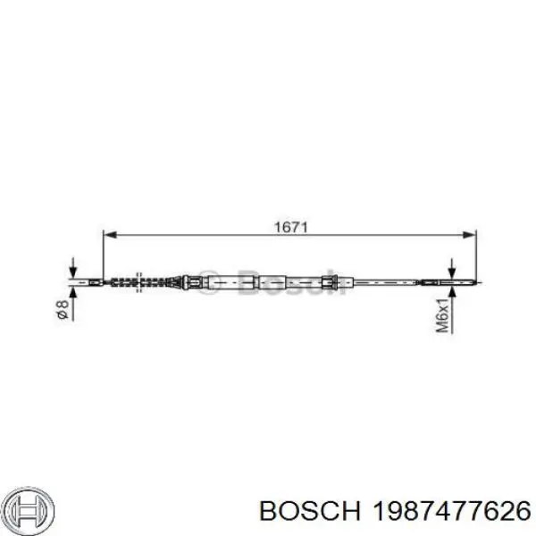 2001088 Beca Cables Cable de freno de mano trasero derecho/izquierdo