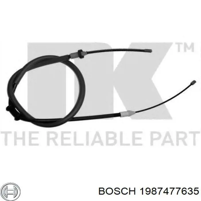 1987477635 Bosch cable de freno de mano trasero derecho