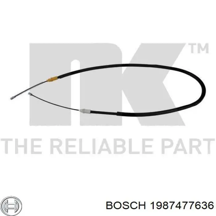 1987477636 Bosch cable de freno de mano trasero derecho/izquierdo