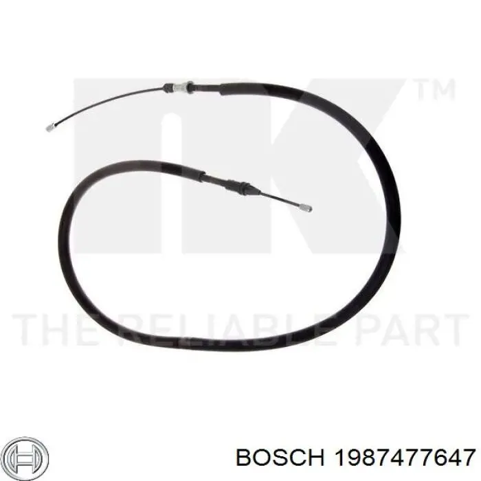 1 987 477 647 Bosch cable de freno de mano trasero derecho