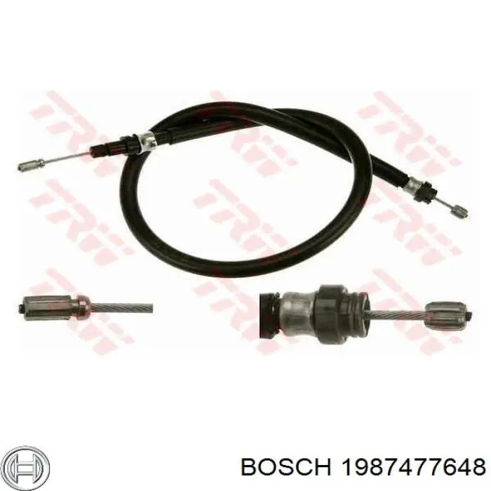 1987477648 Bosch cable de freno de mano trasero izquierdo