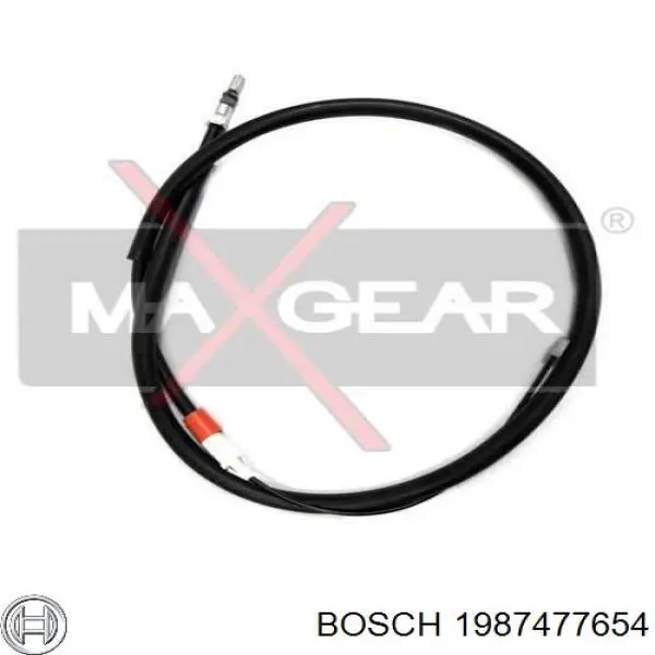 1987477654 Bosch cable de freno de mano trasero izquierdo