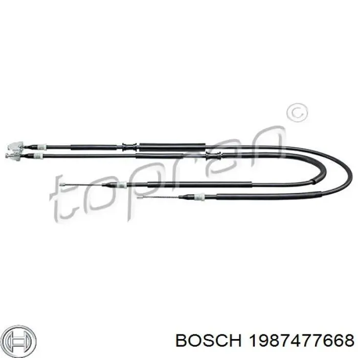 1987477668 Bosch cable de freno de mano trasero derecho/izquierdo