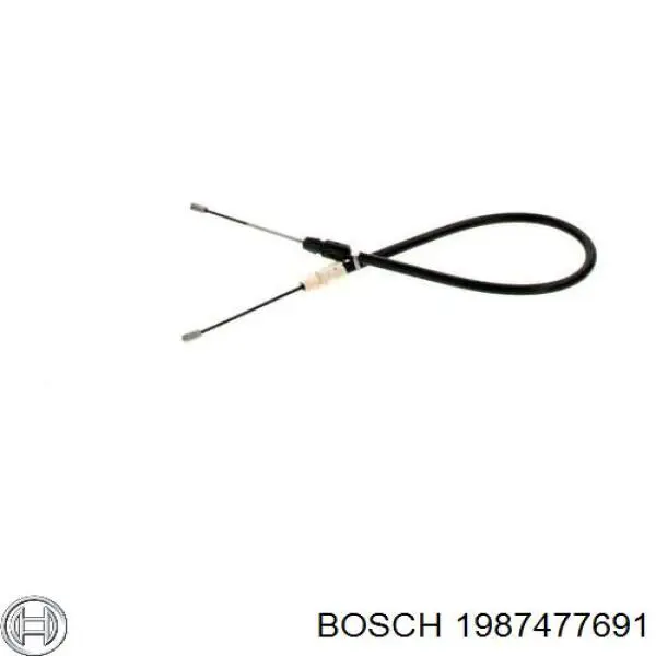 1 987 477 691 Bosch cable de freno de mano trasero derecho