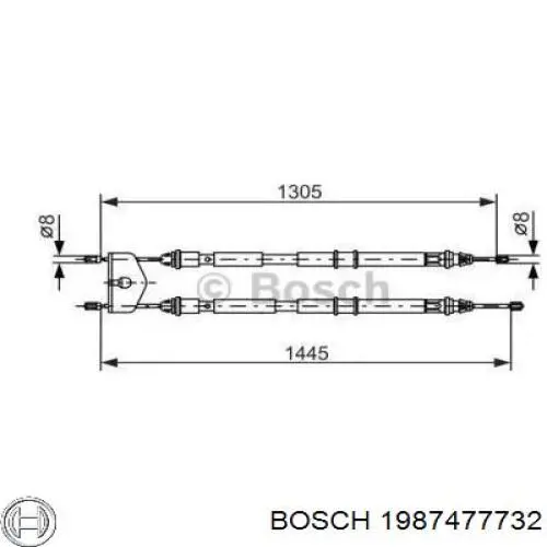 Cable de freno de mano trasero derecho/izquierdo Bosch 1987477732 precio, desde 29,22 EUR