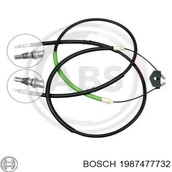 1987477732 Bosch cable de freno de mano trasero derecho/izquierdo