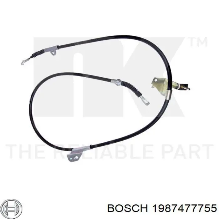 1987477755 Bosch cable de freno de mano trasero derecho
