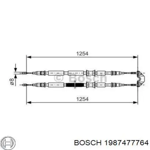 Comprar 1987477764 Bosch Cable de freno de mano trasero derecho/izquierdo