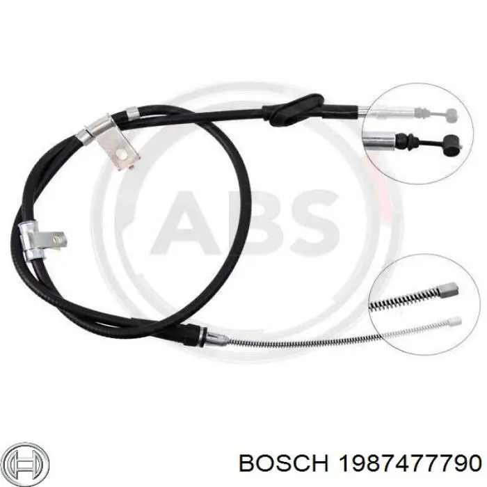 1987477790 Bosch cable de freno de mano trasero derecho