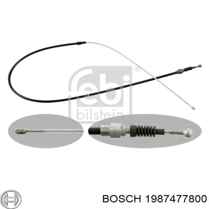 1987477800 Bosch cable de freno de mano trasero derecho/izquierdo