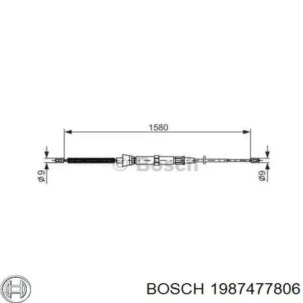 Cable de freno de mano trasero derecho/izquierdo Bosch 1987477806 precio, desde 10,16 EUR