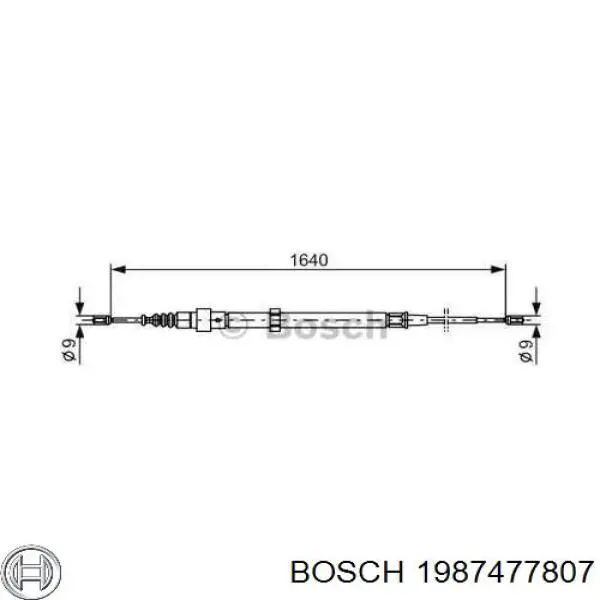 Comprar 1987477807 Bosch Cable de freno de mano trasero derecho/izquierdo
