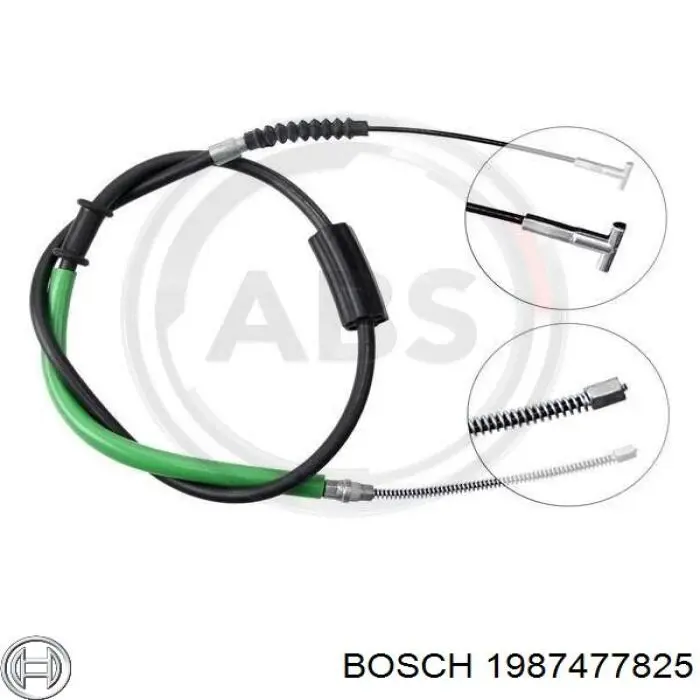 1987477825 Bosch cable de freno de mano trasero derecho