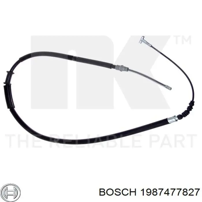 1987477827 Bosch cable de freno de mano trasero derecho