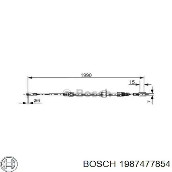 Cable del freno de estacionamiento delantero Bosch 1987477854 precio, desde 18,51 EUR
