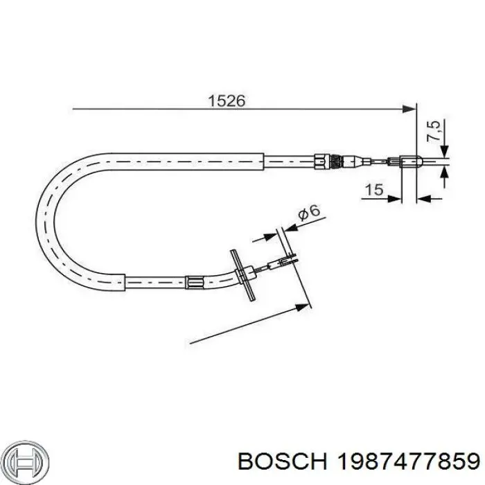 Comprar 1987477859 Bosch Cable de freno de mano trasero derecho