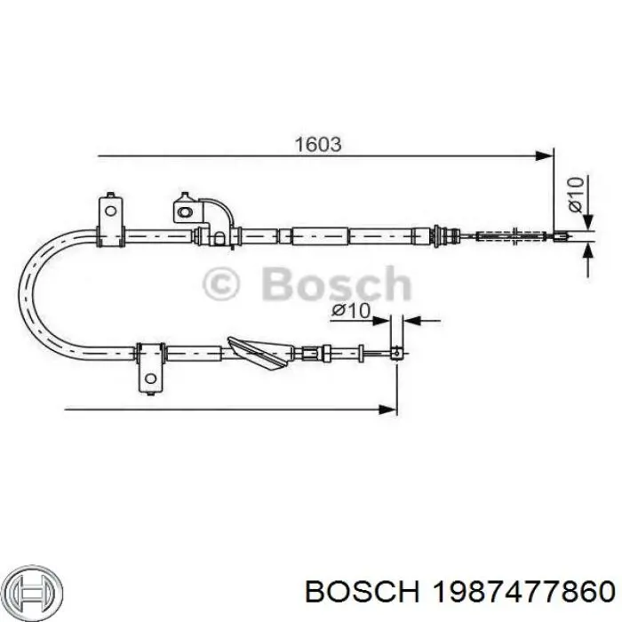 1987477860 Bosch cable de freno de mano trasero izquierdo