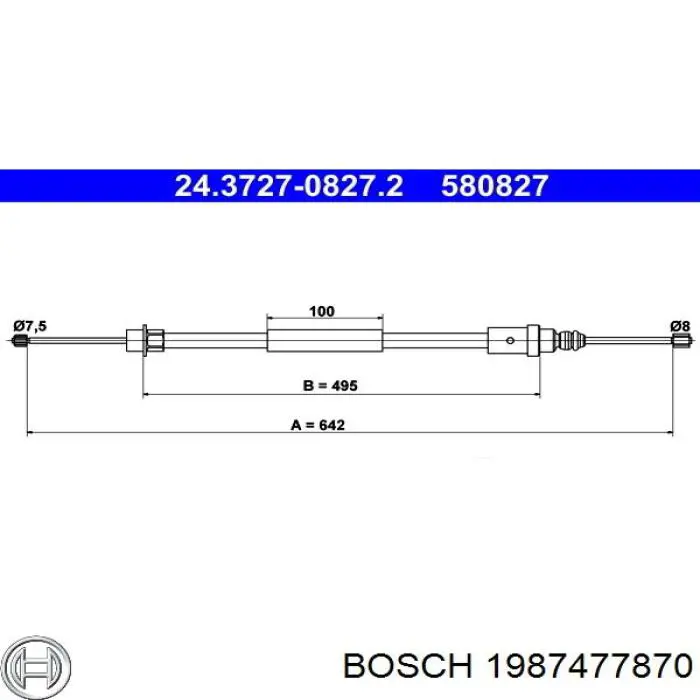8AS355668511 HELLA cable de freno de mano delantero