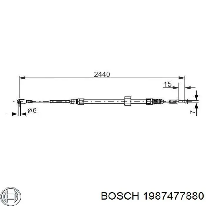 1987477880 Bosch cable de freno de mano delantero